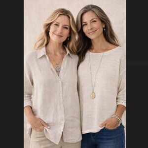 J. Jill Floral Locket Necklace Convertible Silver Gold Tone Artisan 2-in-1 Boho